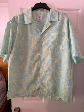 Spicy Tuna, Coastal outfitters Pale Yellow Palm-Print Light Blue Camp Shirt